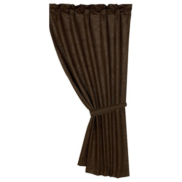 Chocolate Tooled Leather Curtain