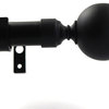 1" Steel Ball Drapery Curtain Rod, Black, 28"-48"
