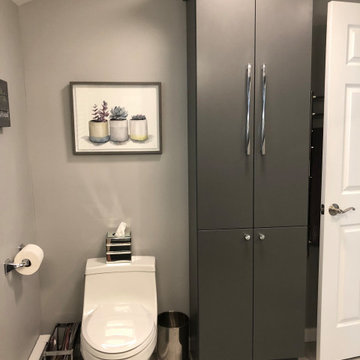 Linen Cabinet Completed Guilford CT Master Bathroom