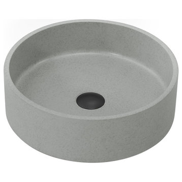 Vinnova Moguer Grey Concrete Circular Vessel Bathroom Sink