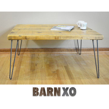 Salvaged Urban Raw Wood Coffee Table 1.65" Thick, 24x48x18, Beeswax