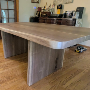 Rustic Live Edge Walnut Dining Table | Custom Solid Hardwood Table