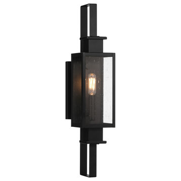 Ascott 1-Light Outdoor Wall Lantern, Matte Black