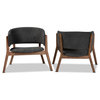 Blaine Scandinavian Modern Chair Set, Dark Gray