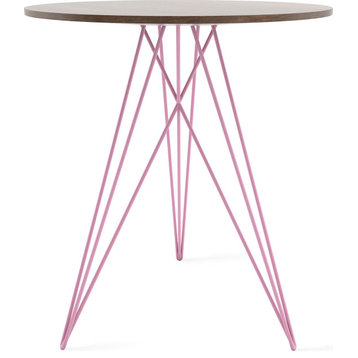 Hudson Side Table Pink, Walnut