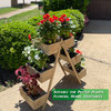 Flowers and Plants Foldable Wooden Plant Stand, 6 Seed Boxes
