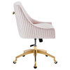 Discern Performance Velvet Office Chair, Pink