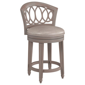 Hillsdale Adelyn Swivel Stool, Circle Motif, Antique Gray wash, Counter Height