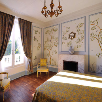 Hand painted wallpaper - commission Chambre Royale (Blois-France)