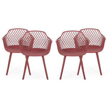 Poppy Outdoor Dining Chair, Set of 4, Red