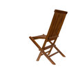Nordic Style Outdoor Folding Teak Chair, Oiled Brown