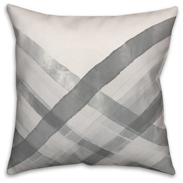 Abstract Grey Waves 16x16 Throw Pillow