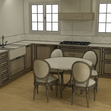 Cuisine farmhouse bois et blanc