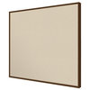 Ghent's Fabric 4' x 5' Bulletin Board with Wallnut Trim in Beige