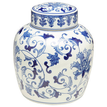 9" Blue & White Ginger Jar
