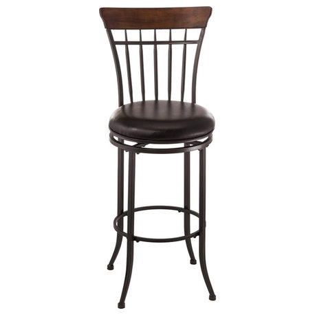 Hillsdale Cameron 46" Metal Contemporary Bar Stool in Gray Finish