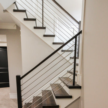 Project #72 | Modern Staircase with Horizontal Steel Rod Railing