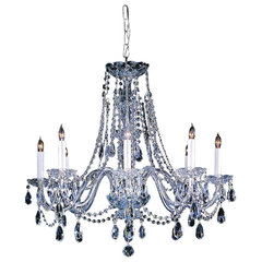 Traditional Crystal Eight Light Polished Brass Up Chandelier - Traditional  - Chandeliers - by We Got Lites