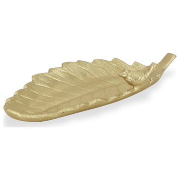 Golden Cast Iron Leaf Tray