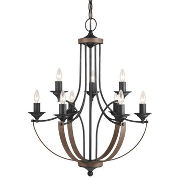 Traditional Nine Light Chandelier-Stardust Finish-Incandescent Lamping Type