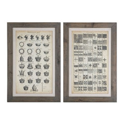 www.essentialsinside.com: encyclopediae framed wall art, set of 2 - Artwork