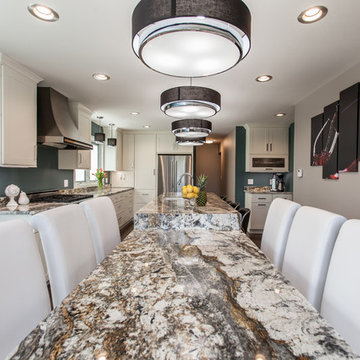 Fairfield - White Kitchen - Grey Island