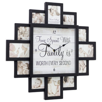 Black "Worth Every Second" Picture Frame Collage Wall Clock