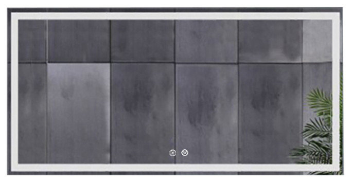 Radiant Dimmable LED Mirror with Defogger, 60"x36"x1.75"