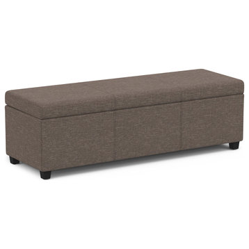 Avalon Extra Large Storage Ottoman Bench, Fawn Brown