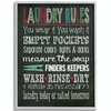 Stupell Industries Laundry Rules Typography Chalkboard Bathroom, 16 x 20