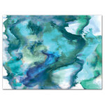 DDCG - Watercolor Waves Canvas Wall Art, 40"x30", Unframed - This canvas print features a watercolor waves abstract design. The wall art is printed on professional grade tightly woven canvas with a durable construction, finished backing, and is built ready to hang. The result is a remarkable piece of wall art that is worthy of hanging inside your home or office.