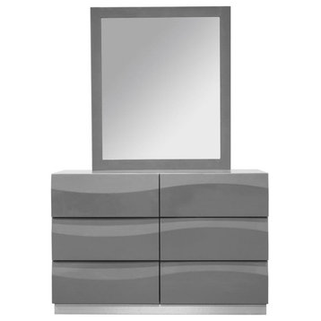 Leon Gray Dresser and Mirror 2-Piece Set