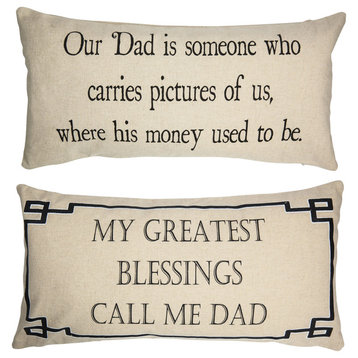 Father Dad Mens Gifts Dad Quotes Double Sided Tan Pillow