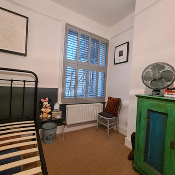 Guest white and black bedroom in Putney SW15