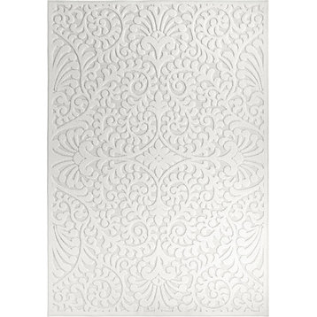 Orian My Texas House by Orian Bluebonnets Rug 5'2"x7'6" Off-White/White Rug