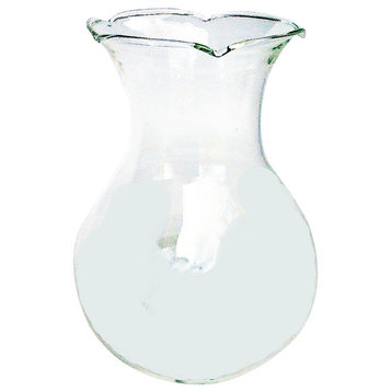 Delicate Decorative Clear Glass Scalloped Lipped Flower Vase