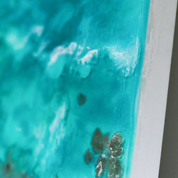 "Down by the Sea" - side view with raised edge - Mixed Media Art