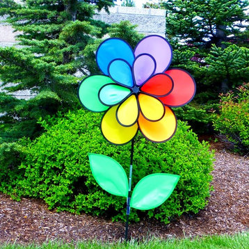 Rainbow Double Flower Spinner With Leaves