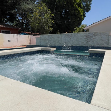 North Hollywood Residential Pool Construction with Integrated Spa