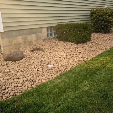 River Rock French Drain Landscaping