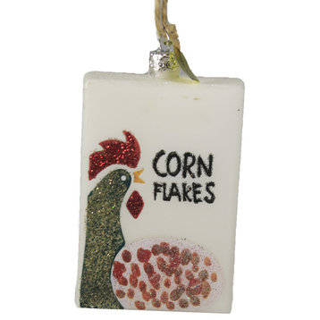 Holiday Ornament Corn Flakes Cereal Breakfast Milk Box Kelloggs