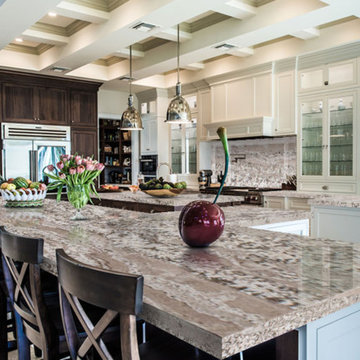 Camel Suede Granite Kitchen