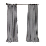 SignatureVelvet Blackout Curtain Single Panel, Silver Gray, 100"x108"