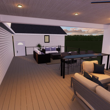 Multi-Level Backyard Living Space