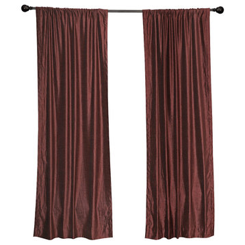 Blackout-Wine Thermal Velvet Rod Pocket Curtain Panels Drapes+tieback-Piece