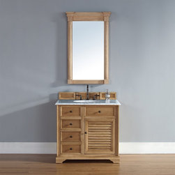 36 inch Bathroom Vanity Oak Finish Carrara White Marble Top - Bathroom Vanities And Sink Consoles