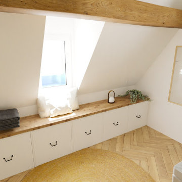 Petite salle de bain dans les combles