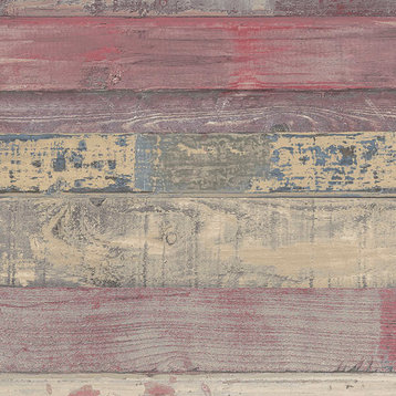 Shiplap Wallpaper, Reds/Blues, Bolt