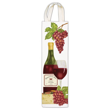 Alice's Cottage Red Grapes and Bottle of Red Wine Caddy Tote Gift Bag