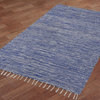 Blue Complex Chenille Flat Weave  Rug, 3'x5'